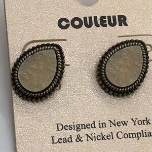 Couleur Womens Teardrop Stud Earrings Multicolor Fashion